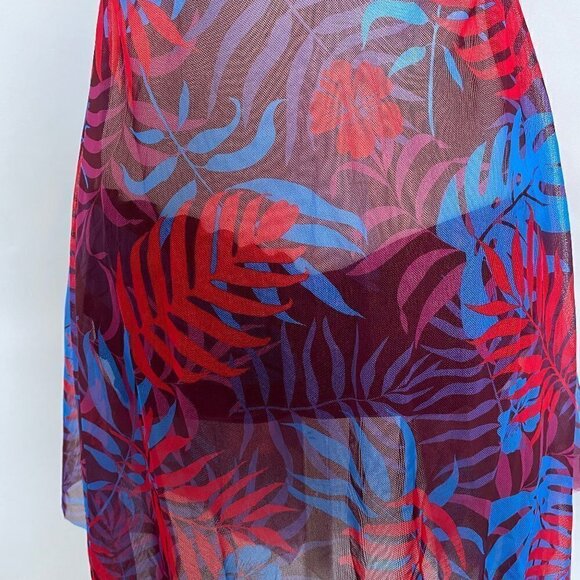 2 Piece Mesh Tropical Print Bathing Suit - Picture 6 of 16